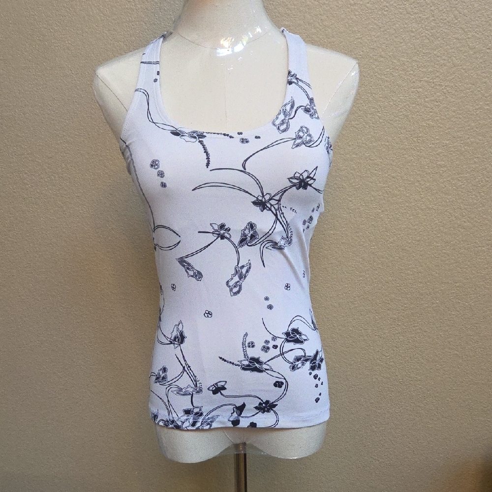 Elegant Floral White Tank Top